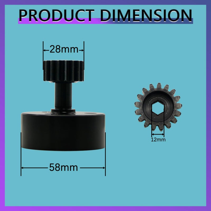 FLMLF Alloy Clutch Bell with 17T Hardened Steel Pinion Gear Upgrade Set for 1/5 RC Hpi Baja 5B 5T 5SC TOP Speed RC World - Image 2